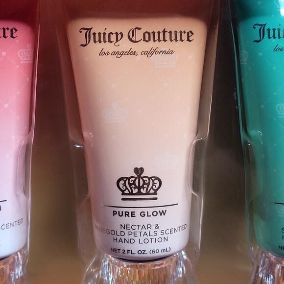 Juicy Couture 3 Pack Hand Lotion Set Peach Bellini Pure Glow Paradise 2 oz Each - Picture 3 of 8